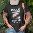 Proud American Beefcake Fourth Of July Patriotic Flag T-shirt Gifts for Old Men