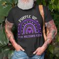 Purple Up For Military Kids Rainbow Military Child Month V2 Unisex T-Shirt Gifts for Old Men