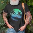 Retro Water Sport Surfboard Palm Tree Sea Tropical Surfing Unisex T-Shirt Gifts for Old Men