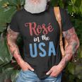 Rose In The Usa Cute Drinking 4Th Of July Unisex T-Shirt Gifts for Old Men