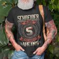 Schneider Blood Run Through My Veins Name V5 Unisex T-Shirt Gifts for Old Men