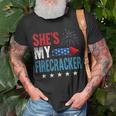 Shes My Firecracker His And Hers 4Th July Matching Couples Unisex T-Shirt Gifts for Old Men