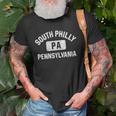 South Philly Philadelphia Pa Gym Style Distress White Print Unisex T-Shirt Gifts for Old Men