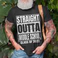 Straight Outta Middle School Graduation Class 2022 Funny Unisex T-Shirt Gifts for Old Men