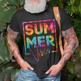 Summer Vibes Tie Dye Hello Summer Vacation Unisex T-Shirt Gifts for Old Men