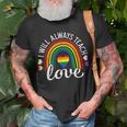 Teacher Ally Lgbt Teaching Love Rainbow Pride Month V2 Unisex T-Shirt Gifts for Old Men