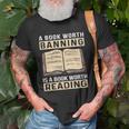 Vintage Censorship Book Reading Nerd I Read Banned Books Unisex T-Shirt Gifts for Old Men