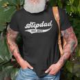 Vintage Fathers Day Promoted To Step Dad Est 2021 Father Unisex T-Shirt Gifts for Old Men