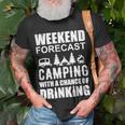 Weekend Forecast Camping With A Chance 21 Shirt Unisex T-Shirt Gifts for Old Men