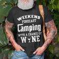 Weekend Forecast Camping With Wine 12 Shirt Unisex T-Shirt Gifts for Old Men