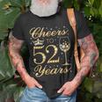 Womens Cheers To 52 Years 52Nd Queens Birthday 52 Years Old Unisex T-Shirt Gifts for Old Men