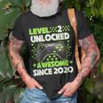 Womens Level 2 Unlocked Awesome 2020 Video Game 2Nd Birthday Unisex T-Shirt Gifts for Old Men