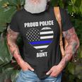 Womens Thin Blue Line Flag Law Enforcement Officer Proud Aunt Unisex T-Shirt Gifts for Old Men