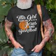 Womens This Girl Runs On Jesus And Basketball Christian Gift Unisex T-Shirt Gifts for Old Men
