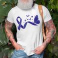 Alopecia Warrior Butterfly Blue Ribbon Alopecia Support Alopecia Awareness Unisex T-Shirt Gifts for Old Men