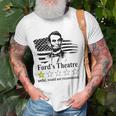 American Flag Abraham-Lincoln Fords Theatre Rating Unisex T-Shirt Gifts for Old Men