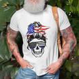 American Flag Skull Mom Patriotic 4Th Of July Police Unisex T-Shirt Gifts for Old Men