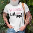 Baby Shower Text Design Welcome Little Angel Unisex T-Shirt Gifts for Old Men