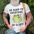 Be Kind To Everyone Or Else Funny Cute Frog With Knife Unisex T-Shirt Gifts for Old Men