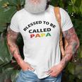 Blessed To Be Called Papa Sticker Unisex T-Shirt Gifts for Old Men