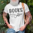 Books And Coffee Books Lover Tee Coffee Lover Gift For Books Lover Gift For Coffee Lover Gift For Women Unisex T-Shirt Gifts for Old Men