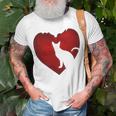 Cat Heart Shirt Cat Lovers Valentine Day Gifts For Couple Unisex T-Shirt Gifts for Old Men