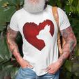 Chihuahua Shape With Red Heart Painting For Valentine Day Unisex T-Shirt Gifts for Old Men