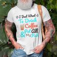 Coffee Shirt I Just Want To Drink Coffee And Pet All My Fish Animal Lover Shirt Fish Mom Shirt Fish Owner Tshirt Coffee Lover Shirt Fish Mama Unisex T-Shirt Gifts for Old Men