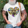 Colored Lion Heart Unisex T-Shirt Gifts for Old Men