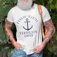 Feelin Nauti Vermilion Ohio Lake Erie Nautical Distressed Unisex T-Shirt Gifts for Old Men