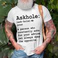 Funny Askhole Definition Dictionary Word Gag Sarcastic V3 Unisex T-Shirt Gifts for Old Men