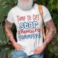 Funny Drunk 4Th Of July Time To Get Star Spangled Hammered Unisex T-Shirt Gifts for Old Men