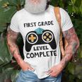 Funny First Grade Level Complete 2022 Last Day End Of School Unisex T-Shirt Gifts for Old Men