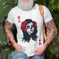 Halloween Sugar Skull With Red Floral Halloween Gift By Mesa Cute Unisex T-Shirt Gifts for Old Men