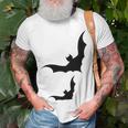 Halloween Two Bats Pattern Unisex T-Shirt Gifts for Old Men