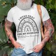 I Wear Gray For My Husband Glioblastoma Awareness Rainbow Unisex T-Shirt Gifts for Old Men