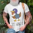 Just Wing It Duck Puns Quack Puns Duck Jokes Puns Funny Duck Puns Duck Related Puns Unisex T-Shirt Gifts for Old Men