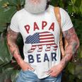 Mens American Flag Papa Bear 4Th Of July Usa Patriotic Dad Unisex T-Shirt Gifts for Old Men