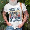 Mens Australian Shepherd Dad Father Retro Australian Shepherd Unisex T-Shirt Gifts for Old Men