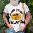 Miniature Schnauzer Halloween On All Hallows Night Unisex T-Shirt Gifts for Old Men