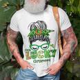 One Lucky Grammy Messy Bun Leopard St Patricks Day Unisex T-Shirt Gifts for Old Men