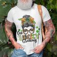 One Lucky Grammy Shamrock Plaid Leopard St Patricks Day Unisex T-Shirt Gifts for Old Men