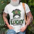 One Lucky Grammy St Patricks Day Messy Bun Leopard Unisex T-Shirt Gifts for Old Men