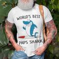 Paps Grandpa Worlds Best Paps Shark T-Shirt Gifts for Old Men