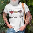 Red Wine & Blue 4Th Of July Wine Red White Blue Wine Glasses V2 Unisex T-Shirt Gifts for Old Men