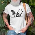 Sexy Catsuit Latex Black Cat Costume Cosplay Pin Up Girl Unisex T-Shirt Gifts for Old Men