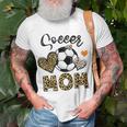 Soccer Mom Game Day Cheer Mom Leopard Mothers Day Unisex T-Shirt Gifts for Old Men