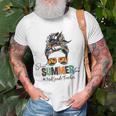 Sweet Summer Time 2Nd Grade Teacher Messy Bun Beach Vibes Unisex T-Shirt Gifts for Old Men