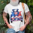 Usa Patriotic Gnomes With American Flag Hats Riding Truck Unisex T-Shirt Gifts for Old Men