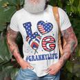 Womens Granny Love Usa Flag Grandma 4Th Of July Family Matching Unisex T-Shirt Gifts for Old Men
